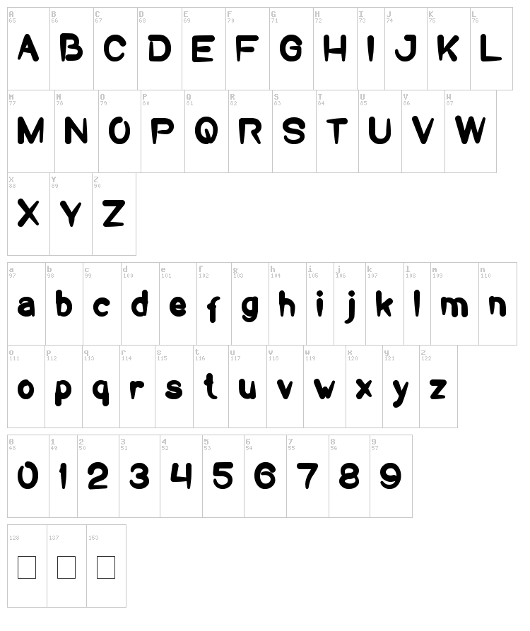 Take And Give font map